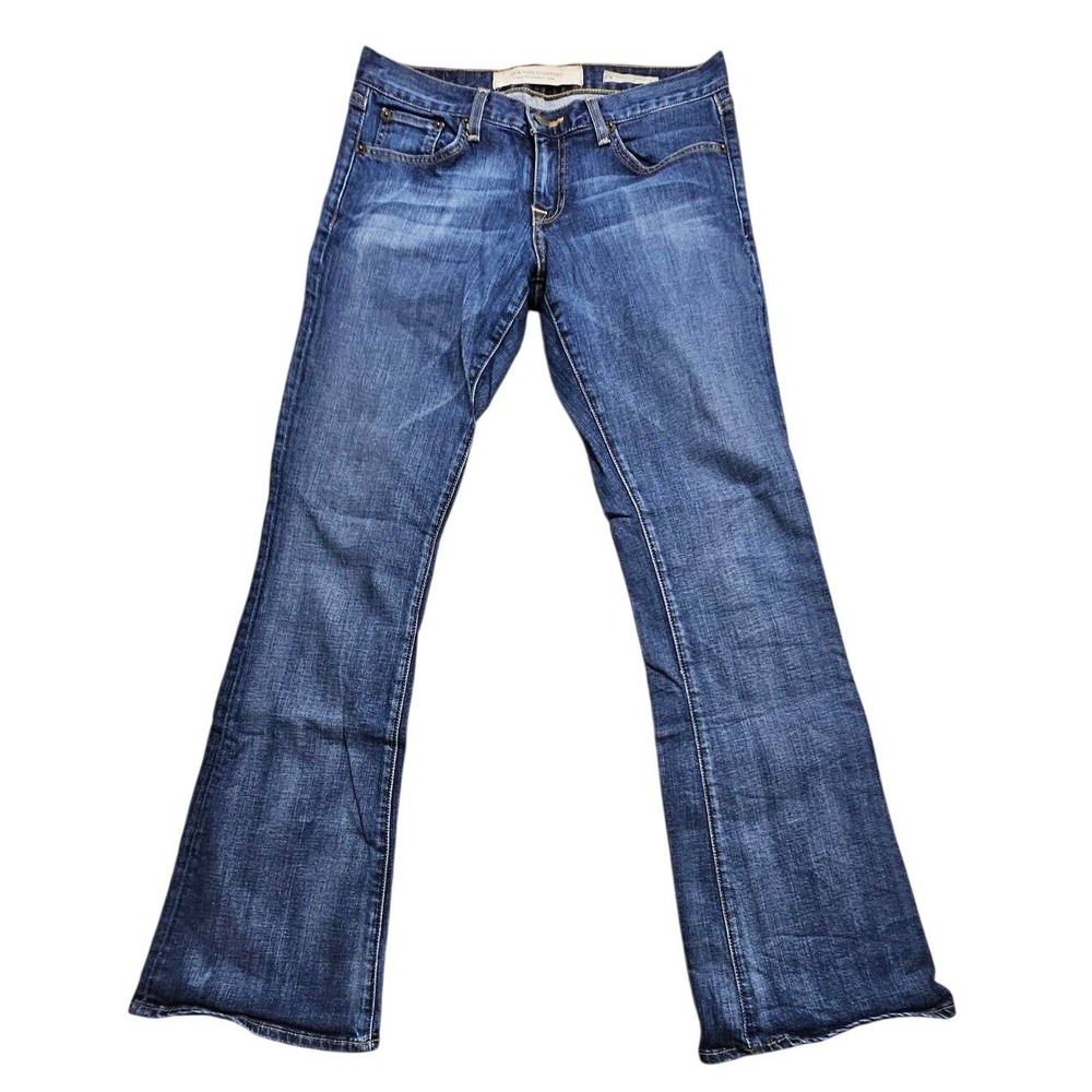 New York & Company Premium Flare Jeans London Blue Womens Blue MX090001 Mid Rise